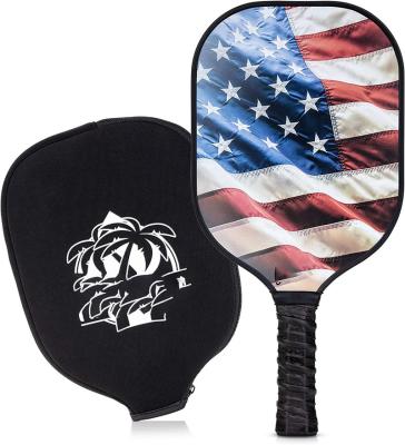 China Tiny PP +Toray T700 Carbon Fiber Graphite Pickleball Paddle With Cover, Meets Spec. of USAPA established for unique high performance UV printing method on tiny Toray T700 for sale