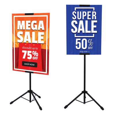 China Double Side Adjustable Iron Matel Poster Display Tripod Easel Stand HFJ-G1-001 for sale