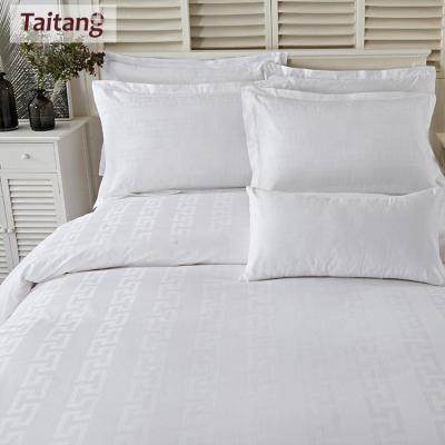 China Nondisposable Wholesale White Luxury Hotel 4 Pcs Duvet Cover Sheet Pillow Case Hotel Bedding Set 100 Cotton for sale