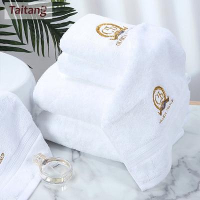 China QUICK DRY Hotel Supplies 100% Cotton, Embroidered Luxury Hotel Bath Towel 100% Cotton White Hotel Towels for sale