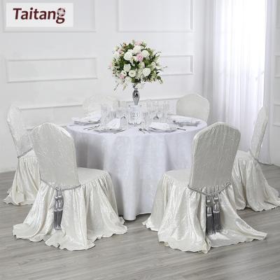 China Waterproof Restaurant Table Cloth And Napkins White Linen Custom Wedding Sizes White Jacquard Round Tablecloth Banquet for sale