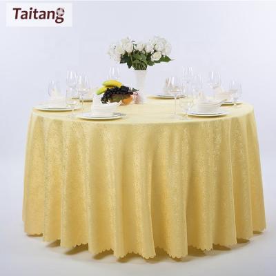 China Washable Hotel Restaurant Round Polyester Cotton Banquet Wedding Tablecloth Custom Jacquard Table Cloth Tablecloth for sale