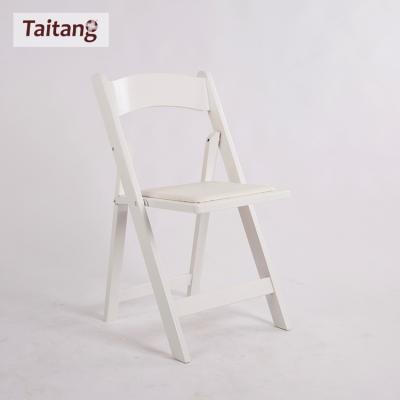 China Best Price Modern Folding Padded Wooden Seat Wimbledon White Chair for sale