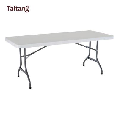 China Easy Popular Rectangle Plastic Folding Bench 8 Foot Folding Table For Outdoor Dining Using for sale