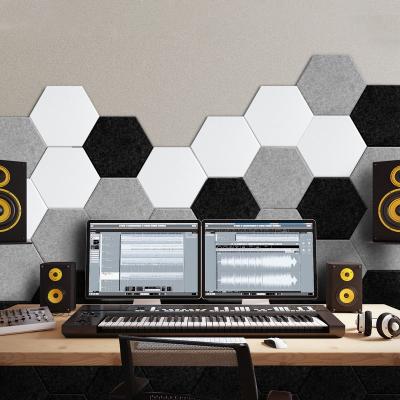 China Modern Pack 12 Pack Self Adhesive Decorative 1cm Soft Soundproof Wall Felt Polyester Acoustic Panel For Home Office for sale