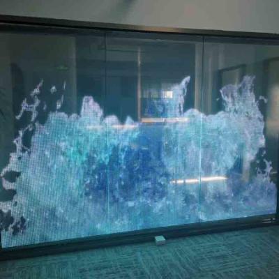 China High Brightness Led Transparent Screen For Glass Window P6.25 P8 P10 Indoor Led Film Display for sale