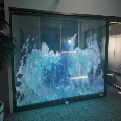 China High Transparency P4 240*960 LED Transparent Film Screen For Indoor Glass Window for sale