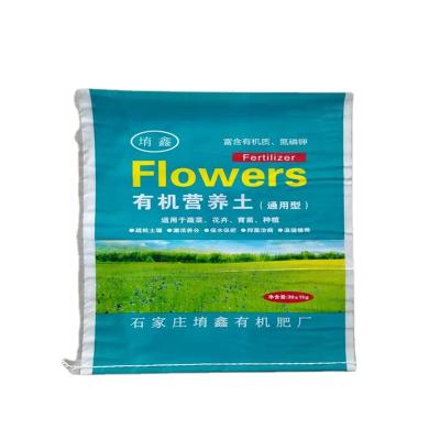 China PP Woven Sack Plastic Bag 20kg 50kg Agriculture Single Sachet Fertilizer Soil Packing Nutrient Soil for sale