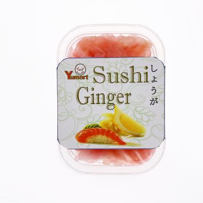 China PRESERVED pickled sushi ginger slice white and pink in small packaing for sale