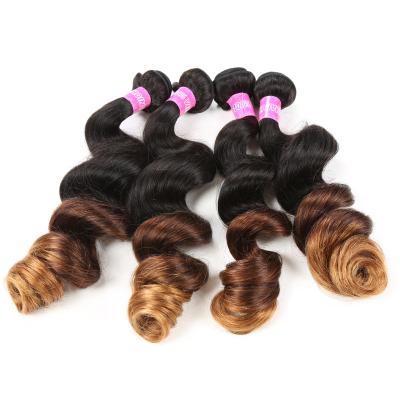 China Onda floja 1b/4/27 del pelo brasileño de las extensiones del pelo de Remy Ombre del tono del Blonde 3 en venta