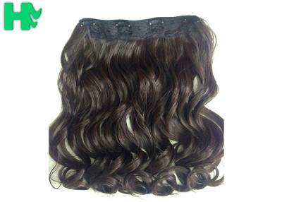 China Chocolate Brown Curly Synthetic Hair Extensions / Synthetic Hair Pieces For Women en venta