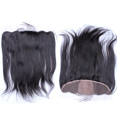 China Black Brazilian Straight Silk Base Lace Frontals With Baby Hair Free Part for sale