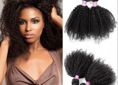 China 18 Inches kinky Curly Human Hair Extensions Natural Color For Ladies for sale