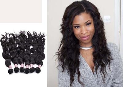 China Double Drawn Natural Black Water Wave Hair Extensions Without Chemical for sale