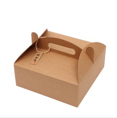 China Custom Reused Logo Luxury Cheap Portable Size Materials Size Pizza Cake Wrapping Paper Packaging Box With Handle for sale