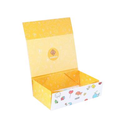 China Recyclable Custom Size Logo Print Foldable Paper Magnetic Gift Packaging Box With Ribbon for sale