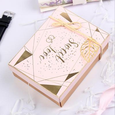 China Recycled Materials 2021 New Custom Design Printed Recyclable Base And Lid Gift Box Wedding Favor Gift Packaging Box for sale