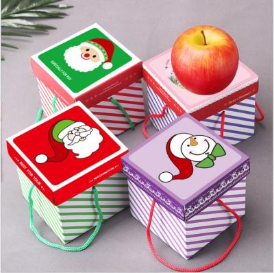 China Custom Creative Recycled Materials Square Apple Packaging Box For Christmas Eve Box for sale