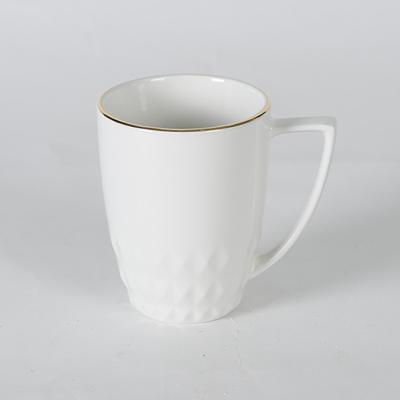 China Wholesale Customized Disposable Porcelain White Cheap Coffee Cup With Gold Rim for sale