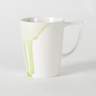 China Novelty Disposable Creative Design Green Luster Ceramic Coffee Mug For Cafe for sale