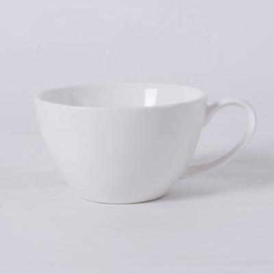 China Wholesale Disposable White Cheap Round Latte Cup Cappuccino Tea Ceramic Cup for sale