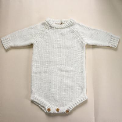 China Antibacterial Knitted Long Sleeves Chunky Infant Clothing Baby Winter Rompers for sale