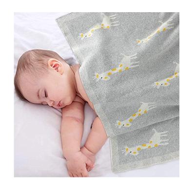 China Anti-Static Cotton Organic Knitted Blanket Baby Kid Blanket Knitted Double Layer Quick Easy Throw Blanket for sale