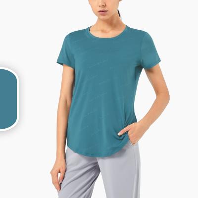 China Loose And Comfortable Yoga Anti-Wrinkle T-shirt For Girls And Women In Spring And Summer for sale