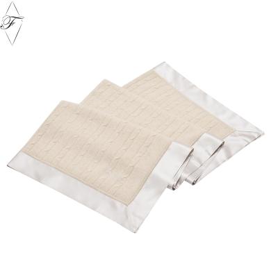 China China Manufacturers Anti-pilling Jersey Knit Wrap Cashmere Baby Blankets With Silk Edge For Airplane Traveling Hotel for sale