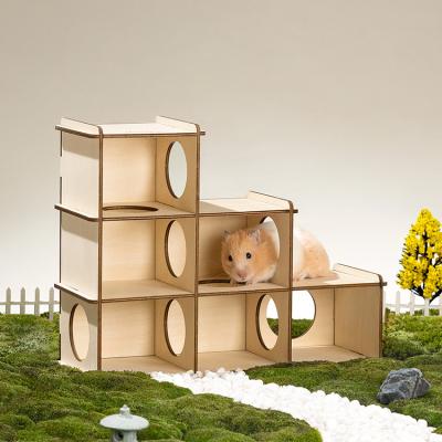 China MewooFun DIY Design Multi Room Guinea Pig Hamster Hideout Wooden Stocked Room for sale