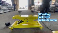 AA4C Rolling jack works on 4 columns car lift jack beam with air hydrualic pump 7000lbs 3T