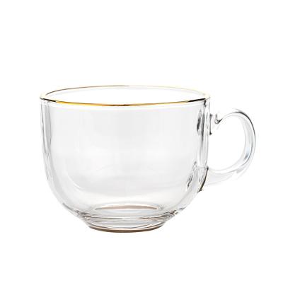 China Sustainable Coffee Oatmeal Large Capacity Glass Cup for sale