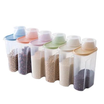 China Plastic Storage Container Set Plastic Food Storage Container Set Dried Grains Tank Plastic Clear Container Set With Pour Lids Kitchen Storage Bottles for sale