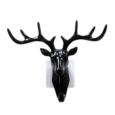 China Stored Key Wall Hanging Hook Vintage Deer Antlers For Clothes Hat Scarf Key Deer Horns Hanger Holder Wall Hanging Decoration for sale