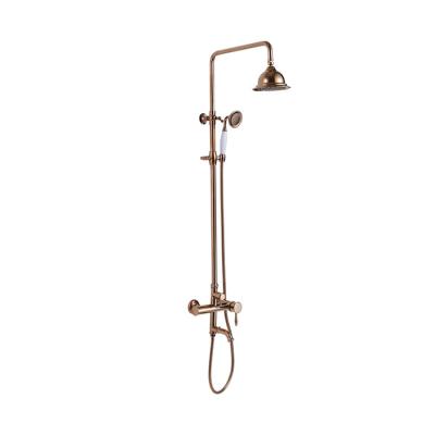 China With slide bar 2021 classic design wall mounted exposed thermostatic shower set chromeplated brass shower set for sale