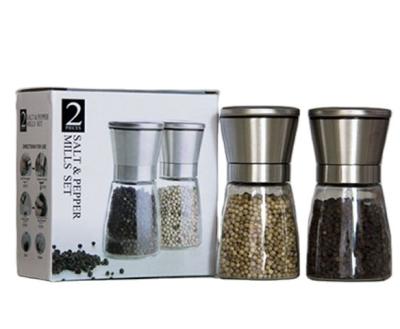 China 2020 Sustainable New Design Stainless Steel Salt Pepper Spice Grinder Set With Custom Logo for sale