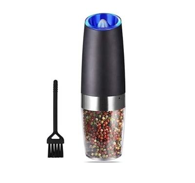 China Viable Wholesale Portable ABS Gravity Salt and Pepper Grinder with LED Light Automatic Pepper Grinder for sale