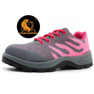 China Fashion Sport Toe Pink Oil Resistant Steel Toe Anti Slip Breathable Sports Safety Shoes For Women for sale