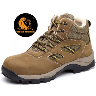 China Master Steel Heavy Duty Tiger Brand Steel Toe High Ankle Toe Cap Non Slip Oil Toe Cap Construction Site Safety Boots Men for sale