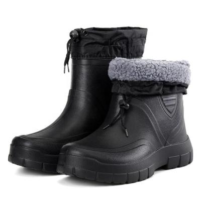 China Water Acid Resistant Proof Oil Alkali Alkali Anti Slip Keep Warm Winter Ankle Eva Boots For Men for sale