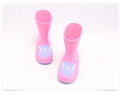 China Pink Style Cute Waterproof Unique Anti Slip Fashionable Girls PVC Rubber Rain Boots for sale