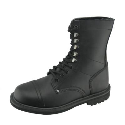 China Goodyear Oil Slip Shock Resistant Welted Patched Leather Rubber Sole Anti Slip Army Military Boots for sale