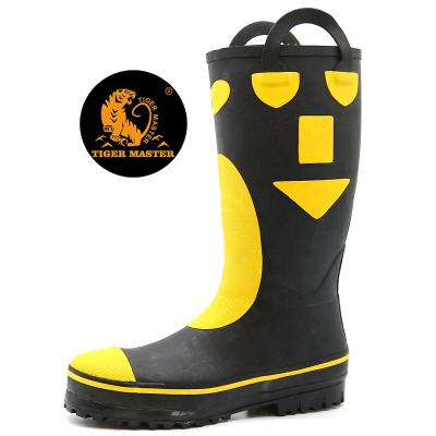 China Fire Fighting Equipment Oil Slip Toe Puncture Proof Safety Fire Resistant Rubber Fire Resistant Waterproof Steel Firemen Boots Rubber Boots for sale