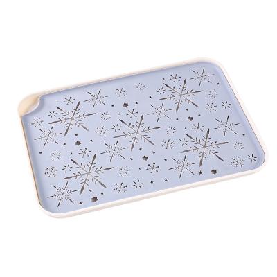 China Modern Wholesale Storage Cup Bowl Draining Serving Electroplate Plastic Serving Trays for sale