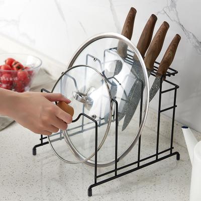 China Amzon Hot Selling Viable Metal Cutting Board Holder Pan Lid Cover Cabinet Pantry Kitchen Accessories for sale