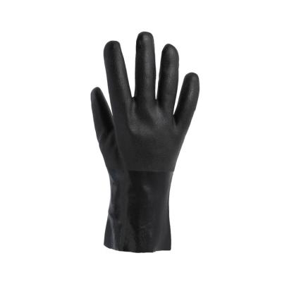 China Cheap Universal Black Rough Sandy Finish PVC Coated Working Construction Hand Gloves Full Liner Anti-Slip for sale