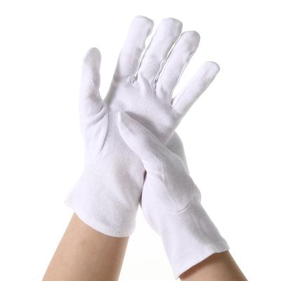 China Hot Sales Comfortable/Machine Washable/Reusable Cheap Price White Uniform Gloves 100%Cotton Ceremonial Parade Inspection Gloves With for sale