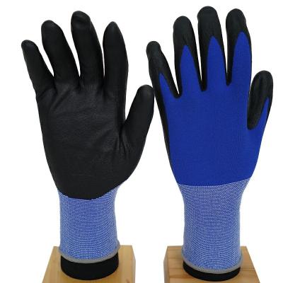 China Anti Slip Gloves Nylon Nitrile Coated Foam Coating Abrasion Resistant Oil Working Grip Heavy Duty Gardening Safety for sale