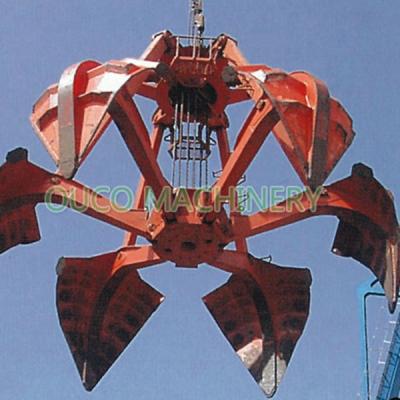 China Customized 6 Rope Steel Lifting Orange Peel Grab Bucket for sale