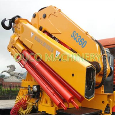 China De gele Vouwbare Boom Lorry Mounted Crane van Cormach 10t Te koop